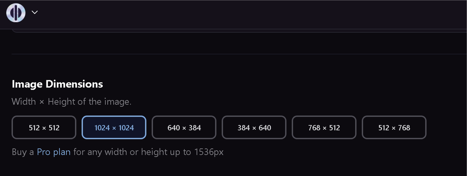 selecting image dimensions in playground ai image generator